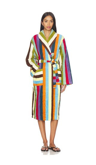 Dusen Dusen Stripe Bathrobe in Green,Orange. - size XS | Revolve Clothing (Global)