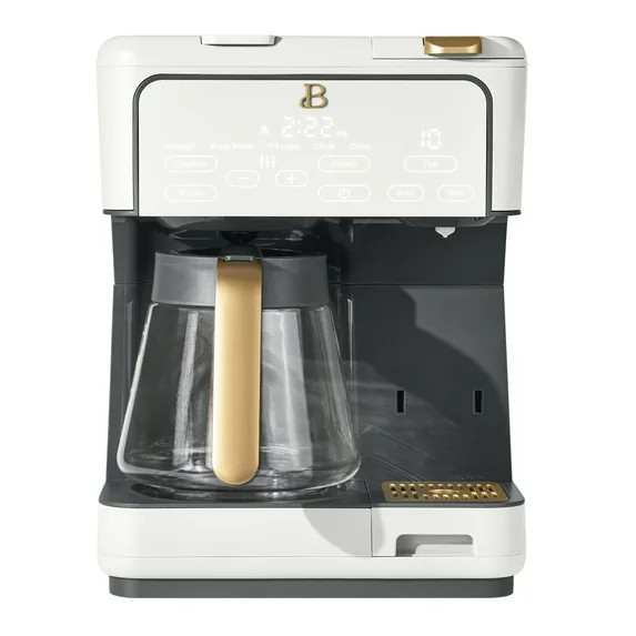 Beautiful Multi-Brew 12-Cup Programmable Drip & Single-Serve Coffee Maker, White Icing by Drew Ba... | Walmart (US)