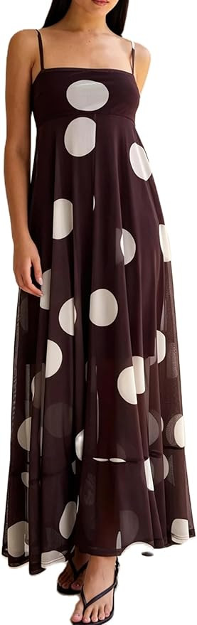 Yiulangde Womens Long Flowy Summer Dresses Casual Drop Waist Smocked Boho Maxi Dress Beach Vacati... | Amazon (US)