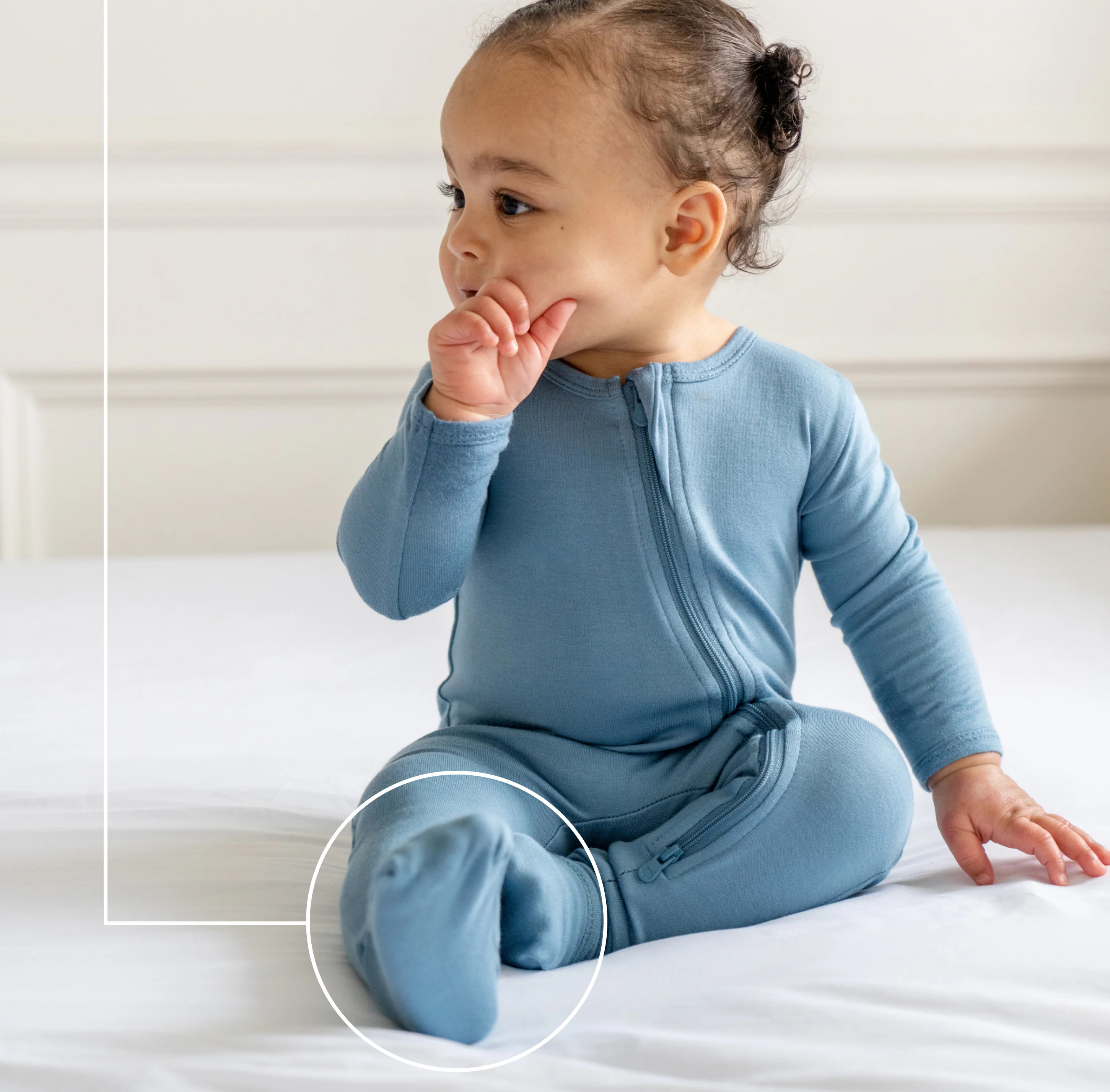 Baby Bamboo Pajamas w/ DreamCuffs® - Sage Green | Dreamland Baby