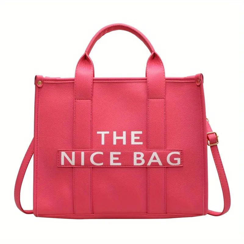 Stylish Letter Print Tote Bag, Satchel Bag For Work, Trendy All-Match Shoulder Bag | Temu Affiliate Program