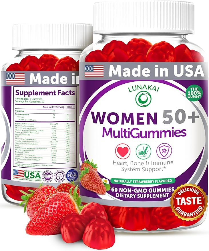Lunakai USA Made 50 Plus Women's Multivitamin Gummies - Delicious Formula Enhanced with Essential... | Amazon (US)