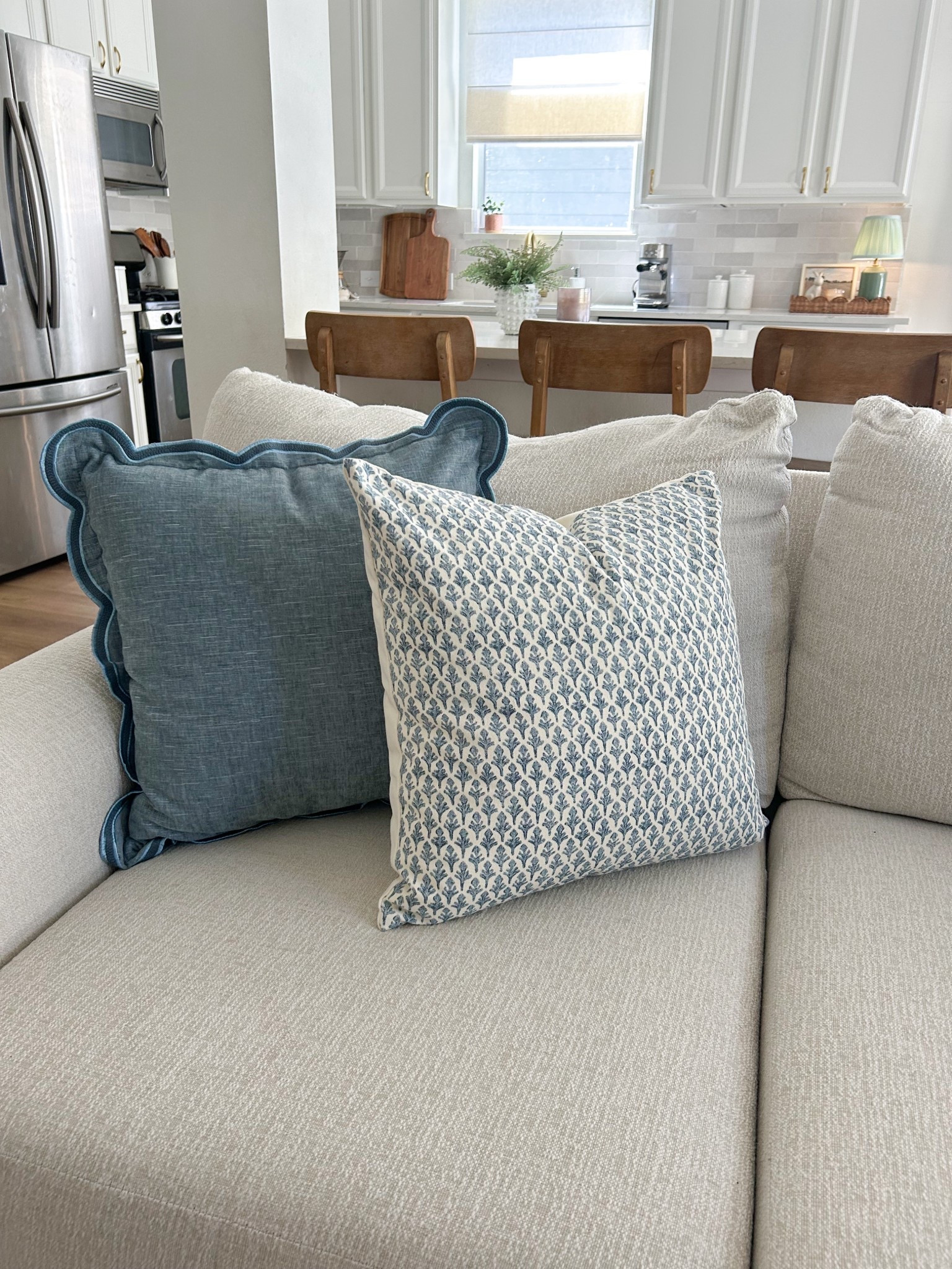 Amazon spring decor. Scallop & block print pillow covers 

#LTKHome #LTKSeasonal