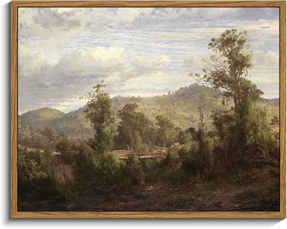 InSimSea Framed Canvas Wall Art Vintage Decor, Home Decor Retro Landscape Oil Painting Canvas Wal... | Amazon (US)