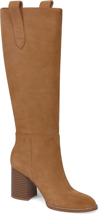 Mattiventon Knee High Boots 2025 Fall Chunky Round Toe Womens Comfortable Trendy Suede Long Dress... | Amazon (US)