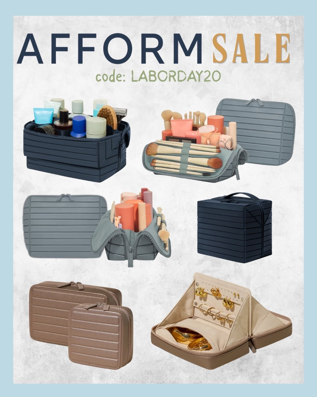 ✈️ One of those travel finds that just makes packing EASIER and helps store your toiletries, beauty products and jewelry while you’re traveling.

These Afform Traveller Bags are perfect for keeping everything organized, easy to find, and contained in your suitcase… because digging through your entire bag to find one tiny thing is not the vacation vibe. 😂

If you’ve been wanting to upgrade your travel organization, now is a great time to grab them!

✨ Use code LABORDAY20 to save 20% for Labor Day!

Linking my favorites here! 🧳🤍

#TravelEssentials #PackingTips #TravelMustHaves #TravelFinds #TravelOrganization