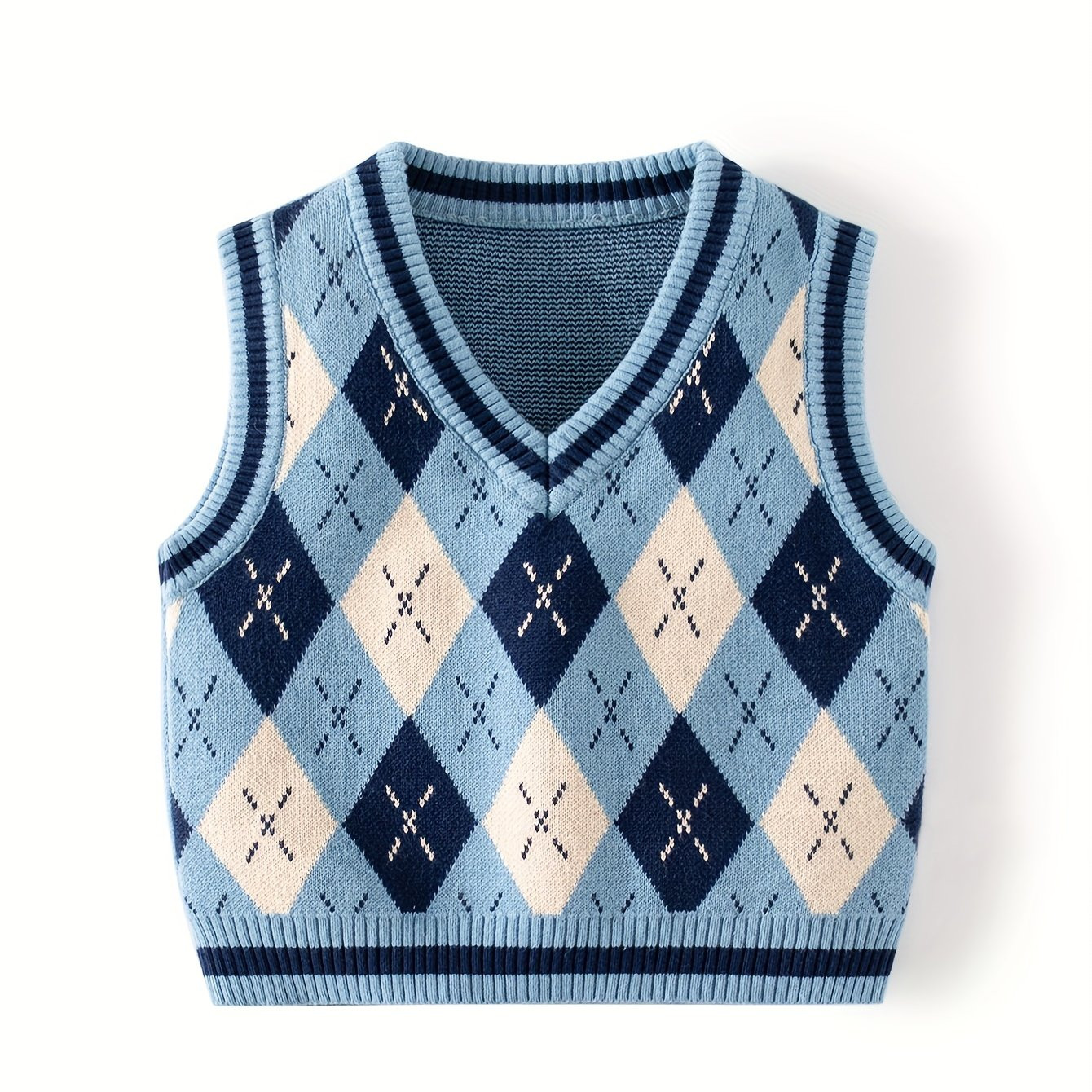 Toddler Kid's Preppy Style Cable Knit Vest Argyle Pattern - Temu | Temu Affiliate Program