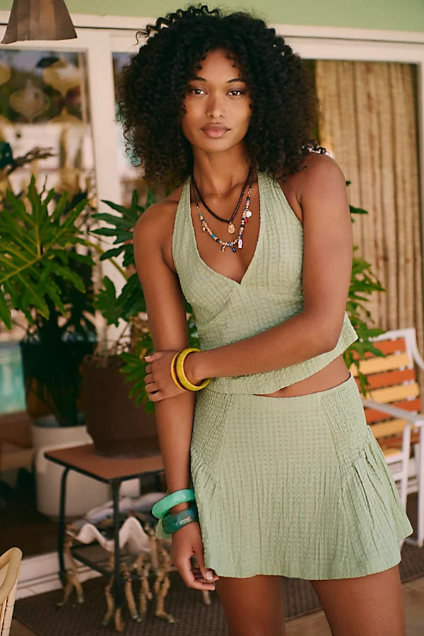 Drew Pucker Check Skirt Set | Free People (Global - UK&FR Excluded)