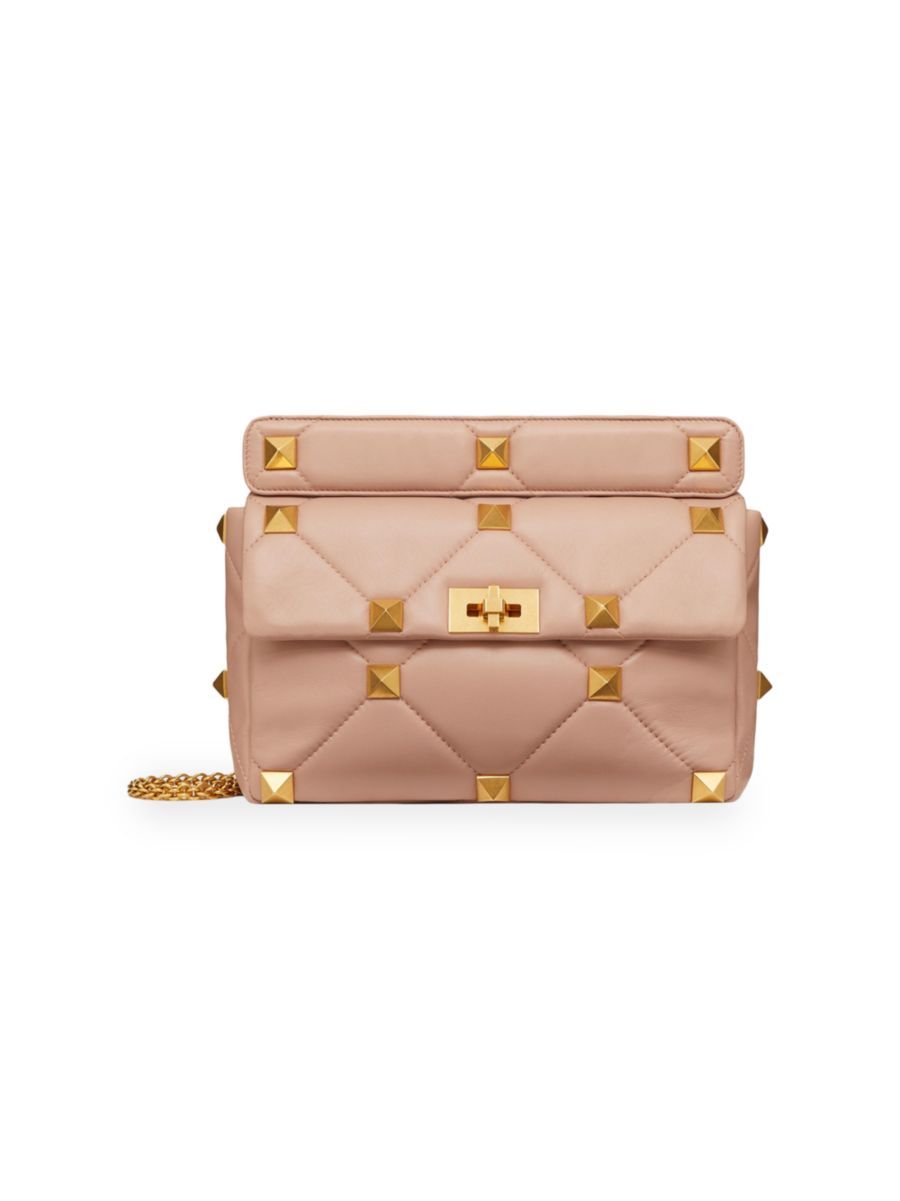 Large Roman Stud The Shoulder Bag in Nappa With Chain | Saks Fifth Avenue