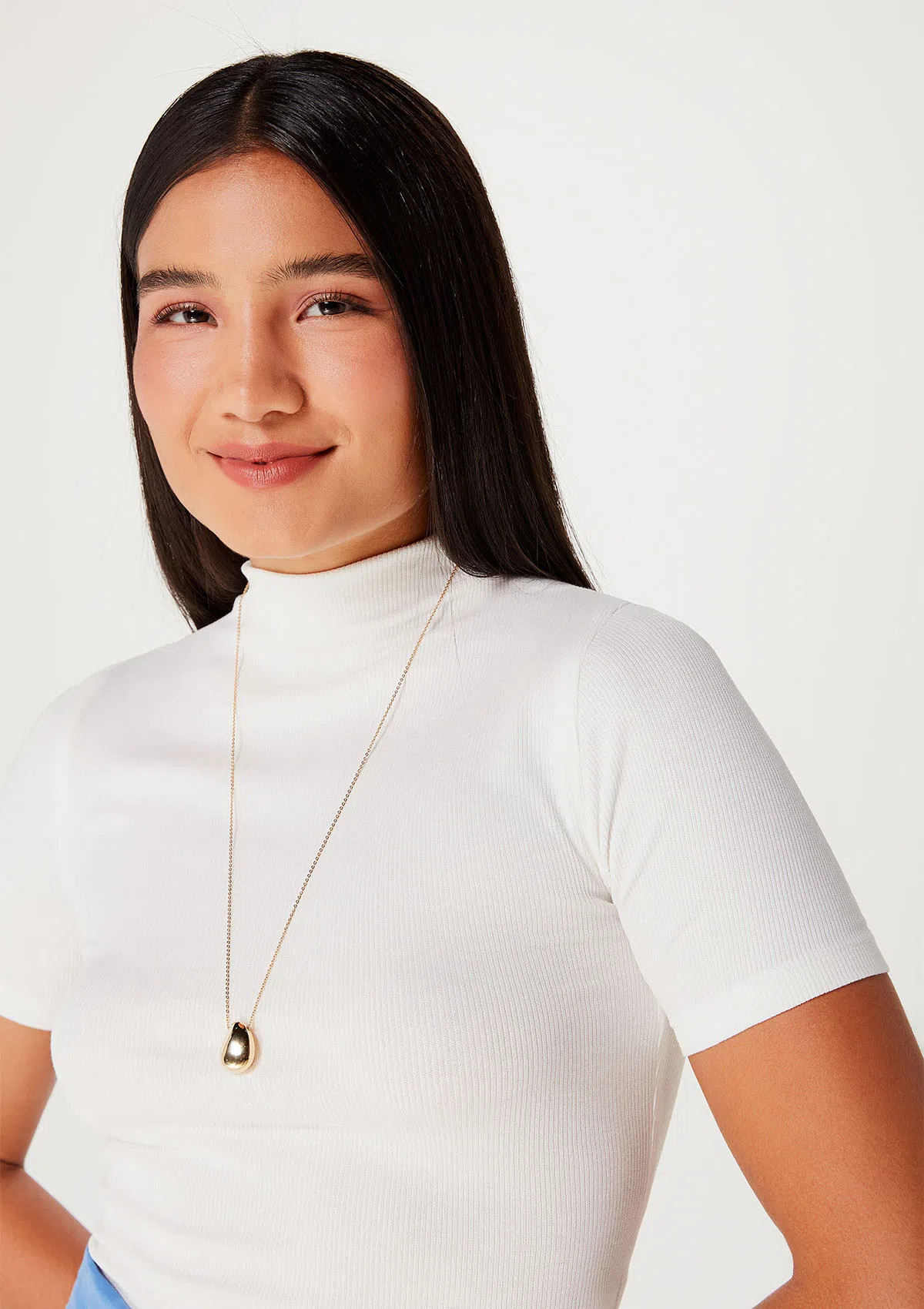 Blusa Básica Feminina Canelada Com Gola Alta - Hering Store | Hering (BR)