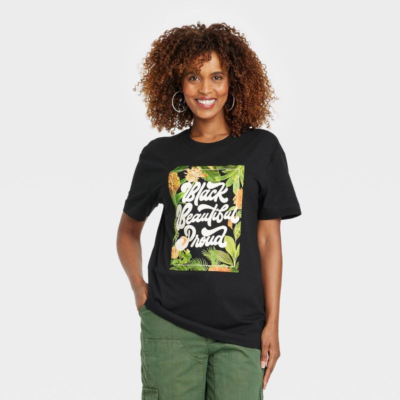 Black History Month Women's Beautiful, Black, Proud Short Sleeve T-Shirt - Black | Target