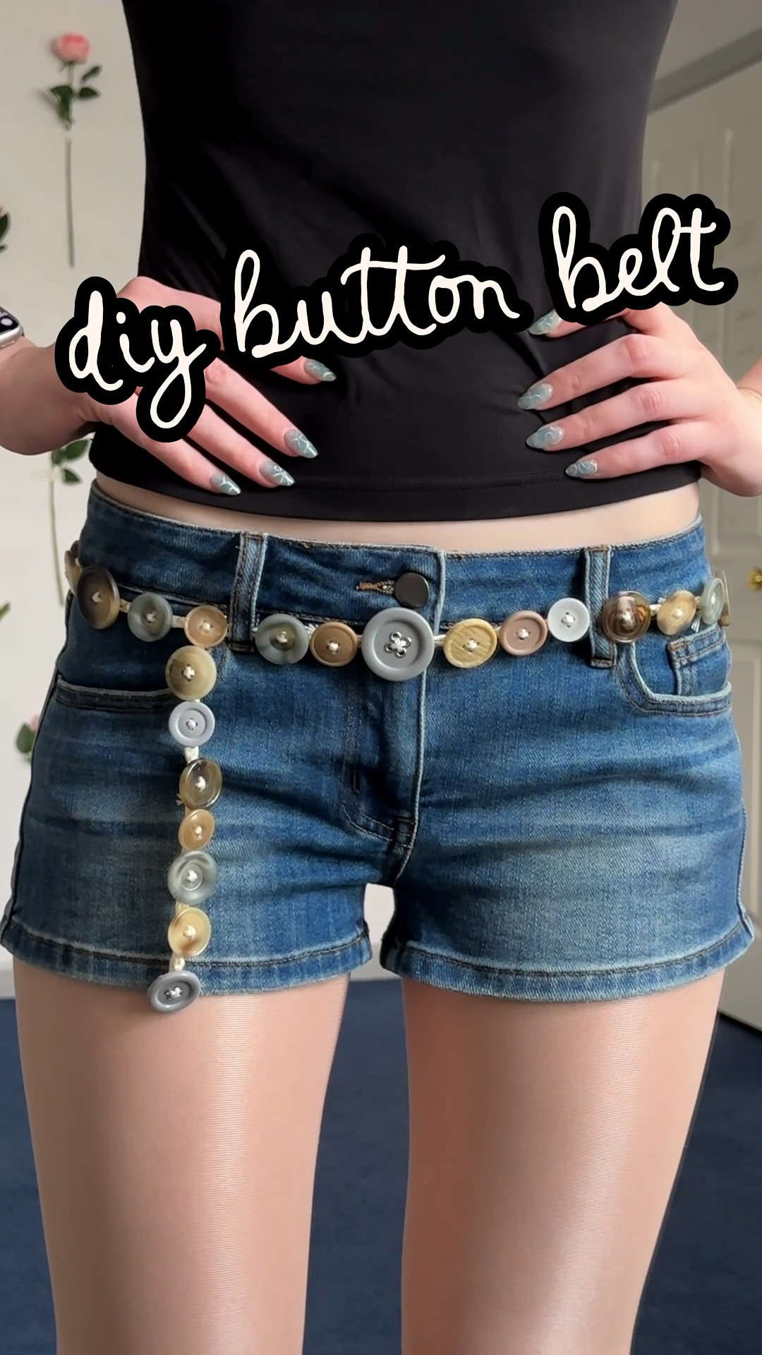 diy button belt 🟤 #whimsical things to do day 3 

if I’m gonna commit to the low rise I may need to invest in some longer shirts but the belt turned out kinda cute imo 💕

🌼 shorts- @Cider 
🌼 top - @OGLmove_official 

#pinterestaesthetic #diyfashion #buttons #fashionhacks

#LTKootd #LTKgrwm #LTKvlog