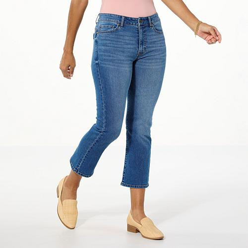 G by Giuliana Black Label Mid-Rise EcoChic Denim Kick Crop Jean - Blue - Size 22 Womans | HSN
