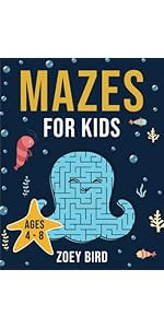 Mazes for Kids: Maze Activity Book for Ages 4 – 8 (Puzzle Books for Kids) | Amazon (US)