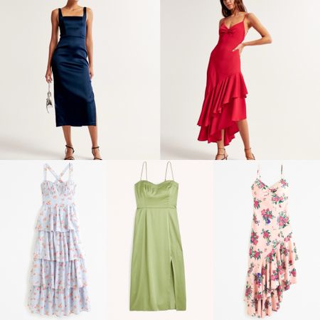 Wedding Guest Dress, spring outfit, travel outfit, navy blue dress, midi dress, high low dress, red dress, ruffle dress, floral dress, pink dress, Abercrombie. 

#LTKwedding #LTKstyletip #LTKfindsunder100