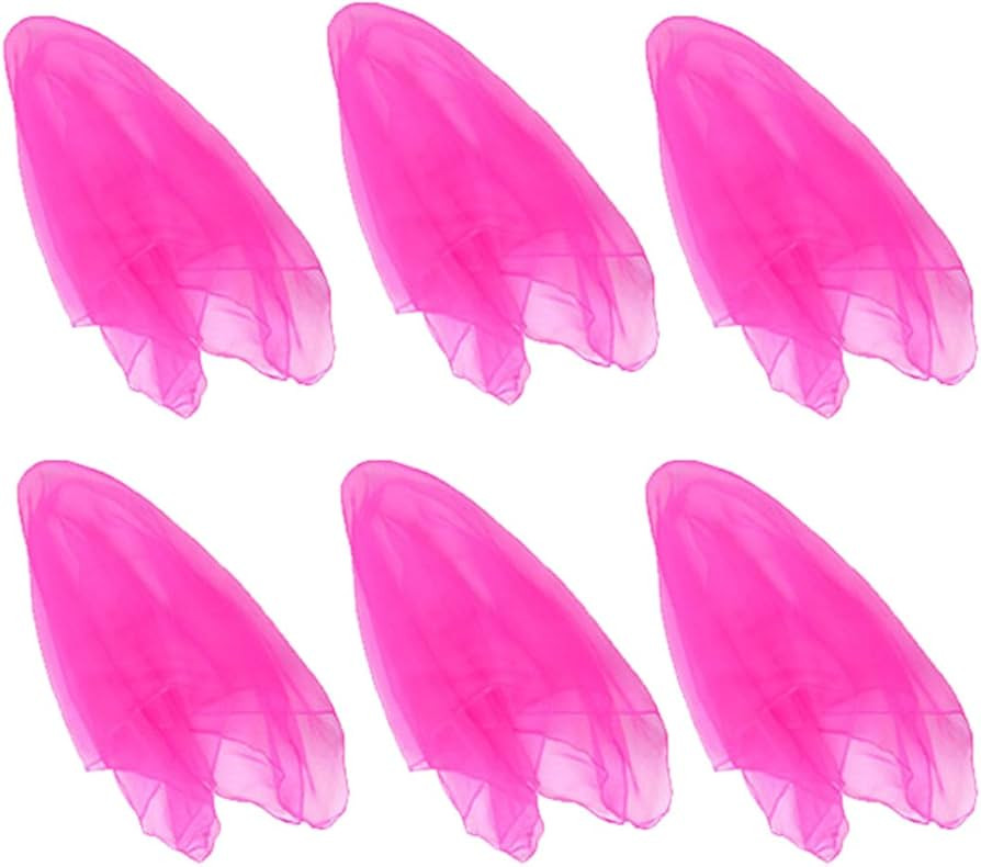 Hoerev Clothing Dancing Juggling Scarves for Decoration 6 Colours Scarves,Pink,Size 16"x16" 40cmx... | Amazon (US)