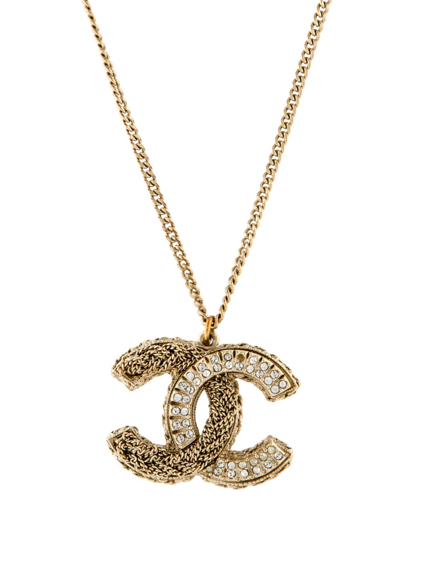 Strass Chain Motif CC Pendant Necklace | The RealReal