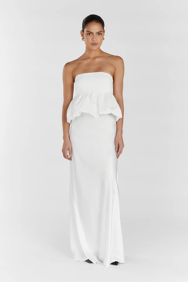 TULLULAH WHITE COTTON BUBBLE TOP | DISSH