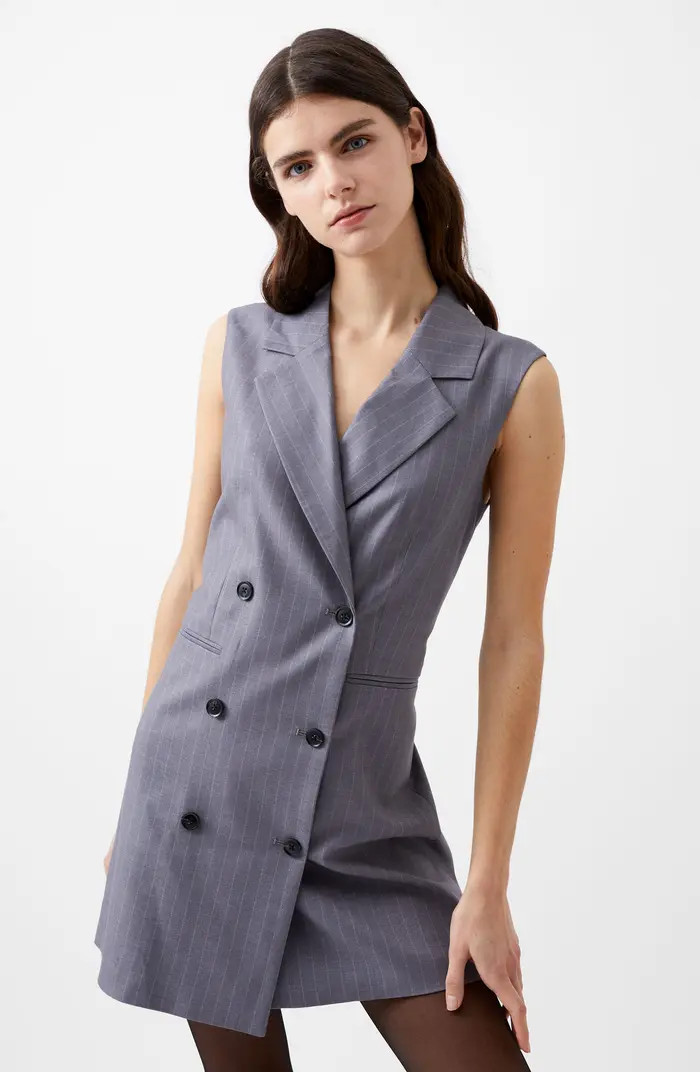 French Connection Fiorella Pinstripe Double Breasted Minidress | Nordstrom | Nordstrom