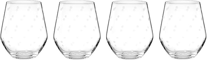 Kate Spade New York Larabee Dot 4-Piece Stemless White Wine Glass Set | Amazon (US)
