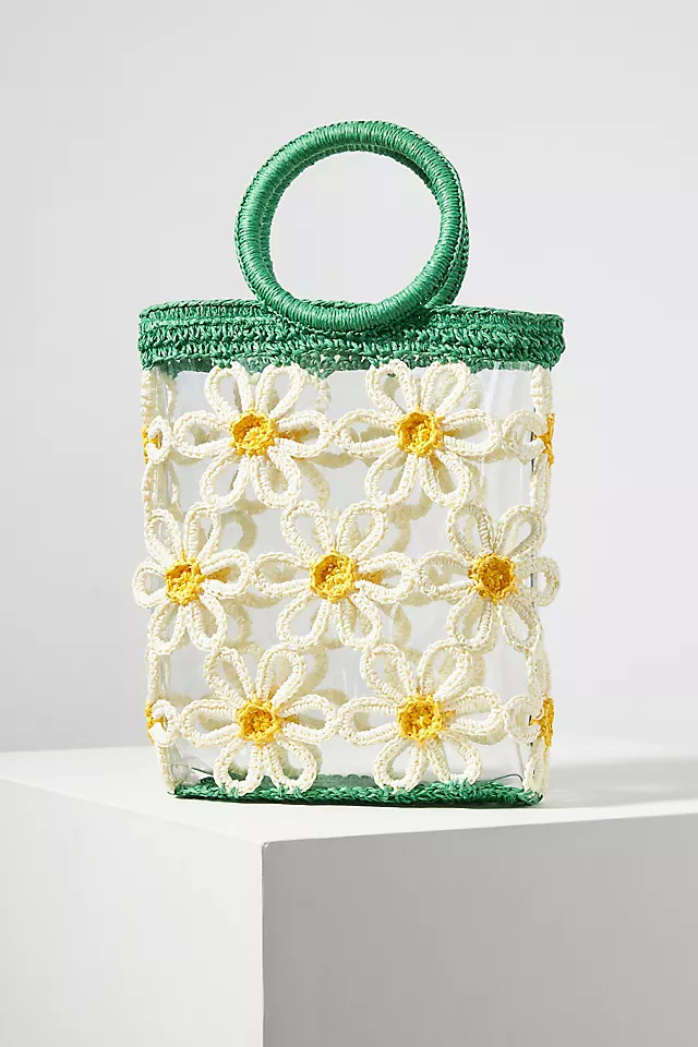 Green Daisy Crochet Mini Tote | Anthropologie (US)