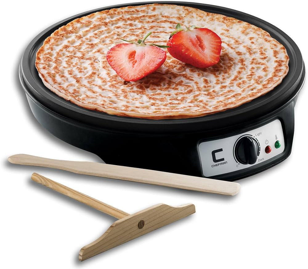 CHEFMAN Electric Crepe Maker: Precise Temp Control, 12" Non-Stick Griddle, Perfect for Crepes, To... | Amazon (US)
