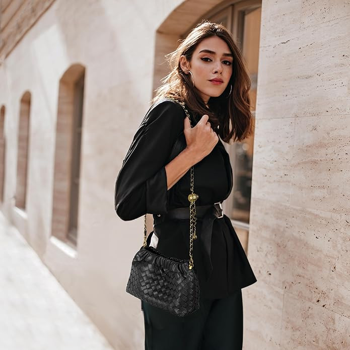 Joryin Woven Women's Crossbody Bag & Evening Purse, Trendy Dumpling Clutch & Hobo Cloud Shoulder ... | Amazon (US)