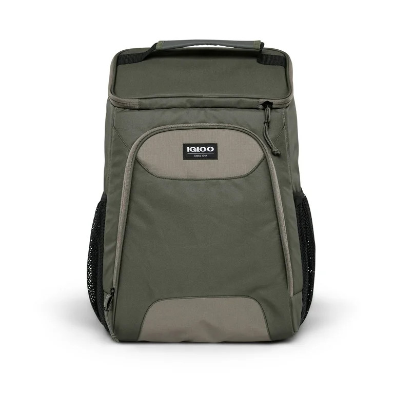 Igloo 24 Can Topgrip Soft Sided Cooler Backpack, Green | Walmart (US)