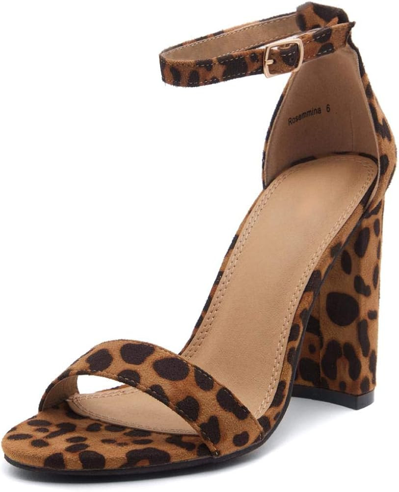 Herstyle Rosemmina Womens Open Toe Ankle Strap Chunky Block High Heel Dress Party Pump Sandals | Amazon (US)