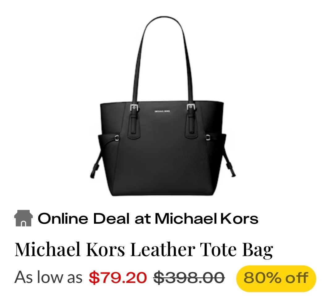 Michael kors Leather Tote Bag for as Low as $79 (Reg. $398+)