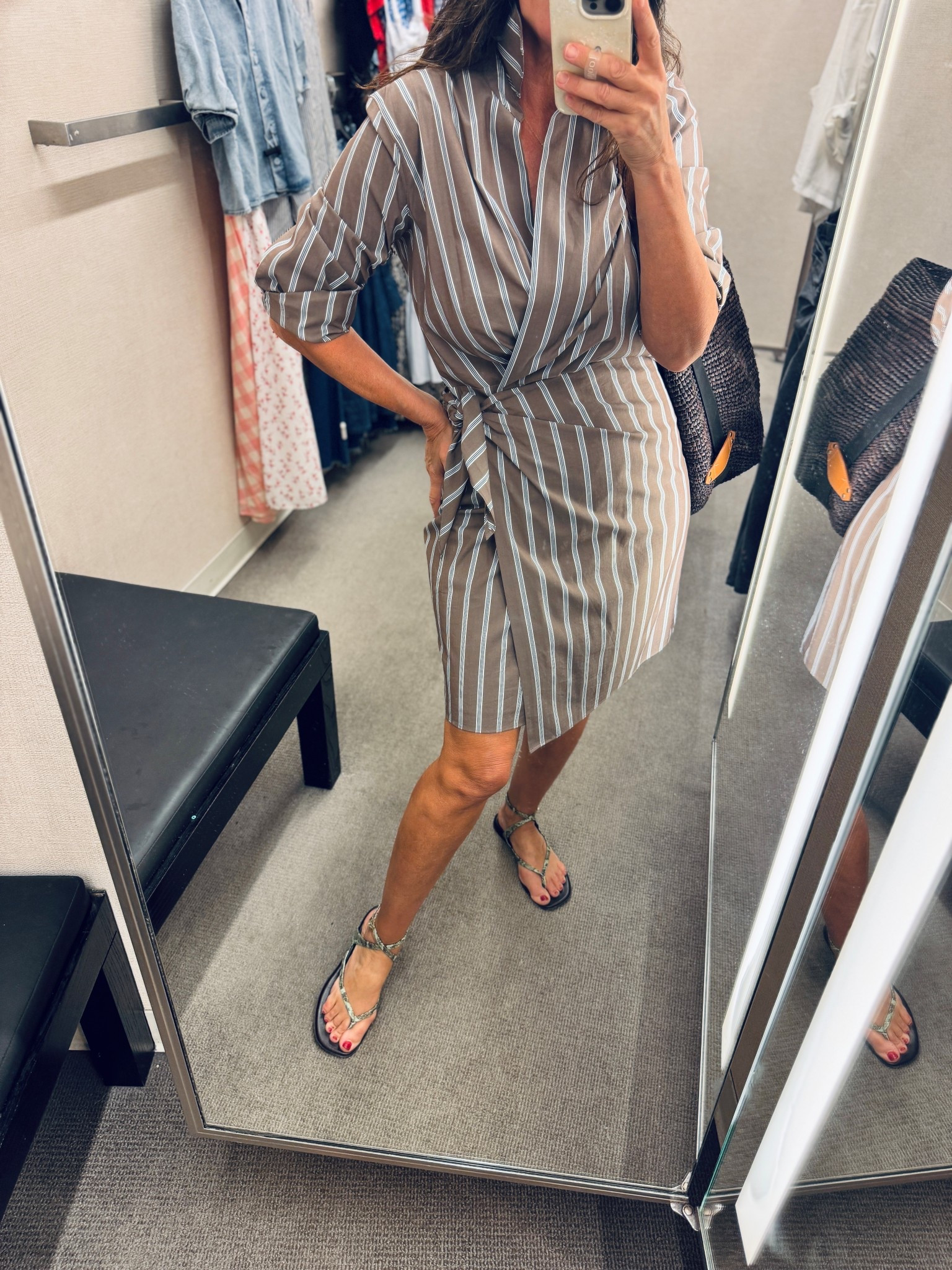 This dress is so flattering and well made. Cotten water with slight stretch- wearing medium. 
Great for vacation, dinner or work 


#LTKTravel #LTKWorkwear #LTKOver40