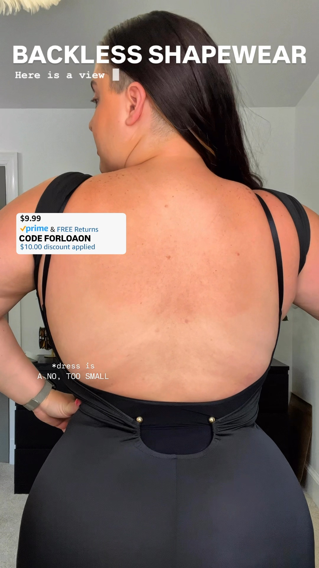 BACKLESS SHAPEWEAR ONLY $9.99! 

Shown in size XXL/3XL 

5’2” / size 14-16 / 38J 

USE CODE FORLOAON

Promo codes are entered are on the check out screen where you select payment method. 

Codes & coupons only work for a limited time! If you get an error, it may have maxed the color/size you selected.. so try another one. Sometimes it helps to check out one item at a time! 

SCREENSHOT TO EASILY COPY/PASTE PROMO CODE AT CHECKOUT! 

#shapewear #amazondeals #affordablestyle #summermusthaves #ltkcurves #size14 #size16 

#LTKMidsize #LTKFindsUnder50 #LTKStyleTip