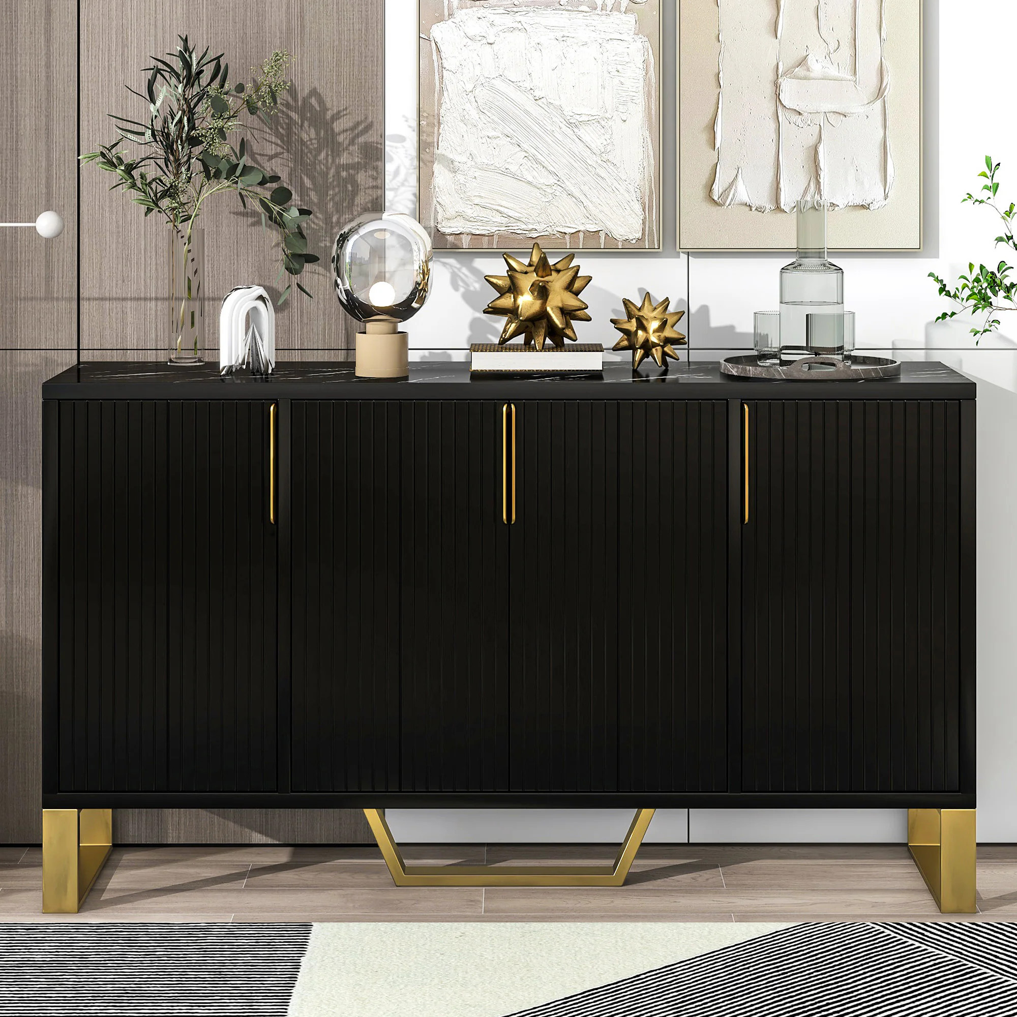 JIMSMAISON Contemporary/Modern Black Sideboard | JMTRSB02B | Lowe's