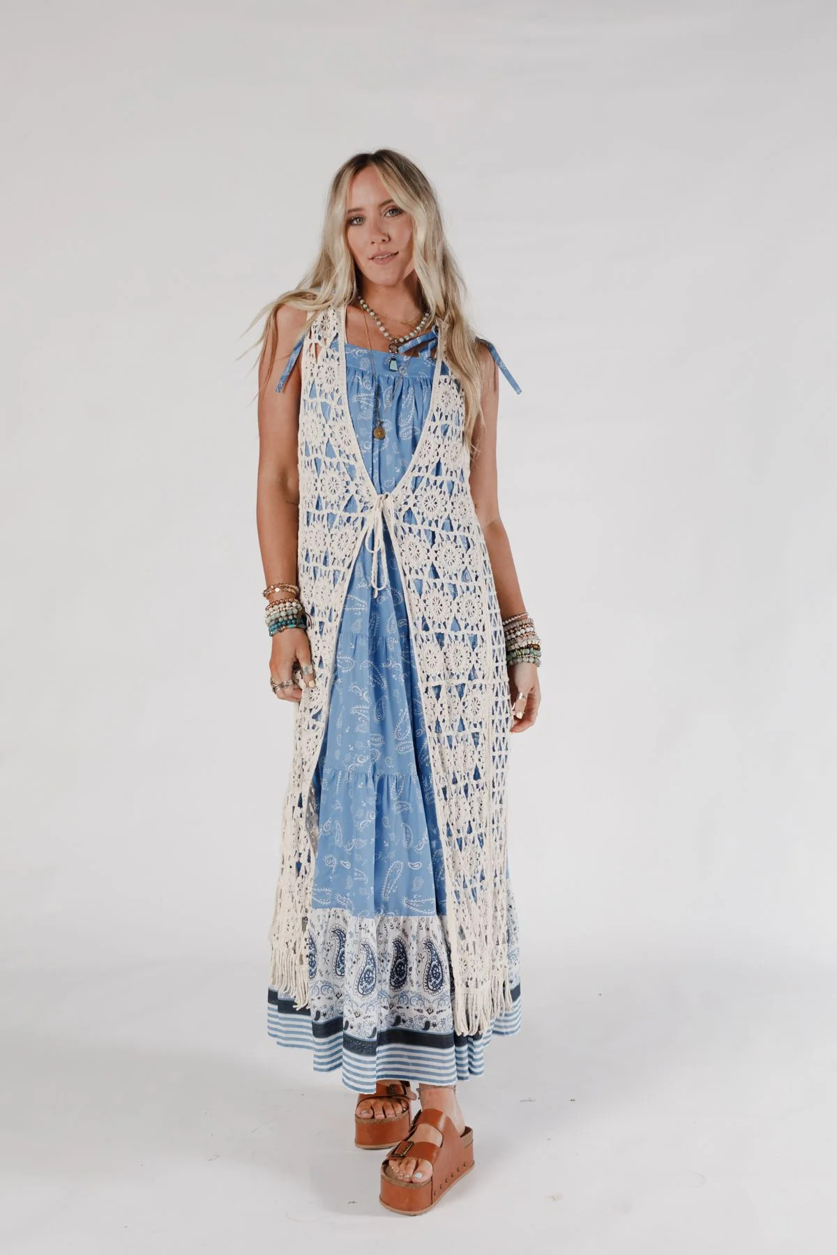 Crawford Crochet Duster - Beige | Three Bird Nest