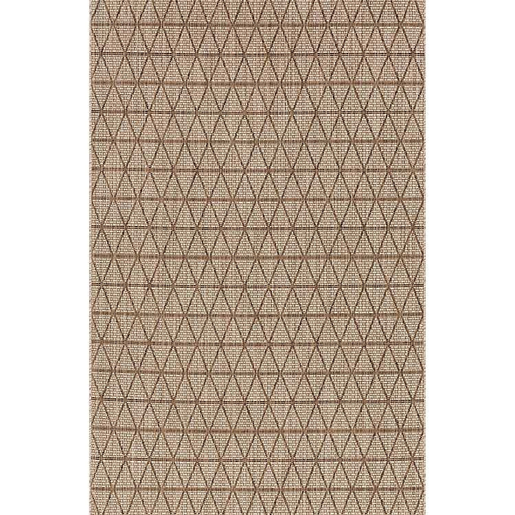 Beige and Mocha Triangles Outdoor Area Rug, 5x7 | Kirkland's Home