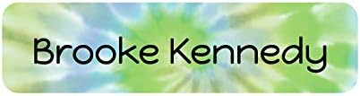 Name Bubbles Tie-dye Green Small Rectangle Custom Name Label (52 Pack) Durable Printed Stick on L... | Amazon (US)