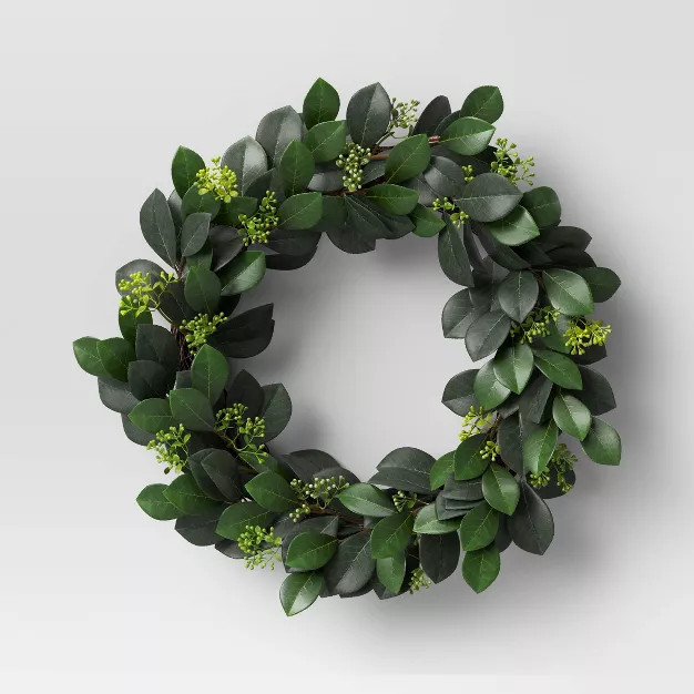 Seeded Green Wreath - Threshold™ | Target