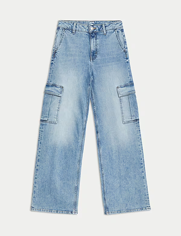 High Waisted Wide Leg Cargo Jeans | Marks and Spencer AU/NZ
