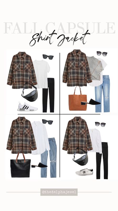 
Fall capsule: basic closet, staples for fall 

Four outfit ideas for a plaid shirt jacket 

Basic casual style, casual, fall style, capsule wardrobe, shacket style, shirt, jacket, outfit ideas for fall, over 40 style 
Madewell style

#LTKstyletip #LTKunder100 #LTKSeasonal