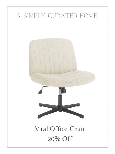 Viral Office Chair!! Wide office chair, armless cross legged desk chair! 

#LTKfindsunder100 #LTKhome #LTKMostLoved