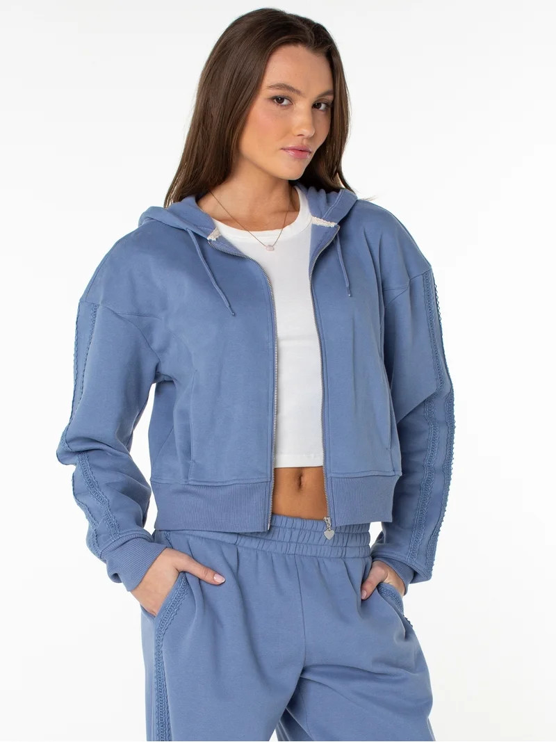 Celebrity Pink Women's and Women's Plus Zip Front Fleece Hoodie Sweatshirt, Sizes XS-4X | Walmart (US)
