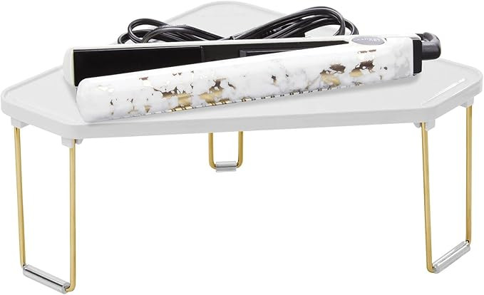 mDesign Plastic/Steel Corner Stackable Rack, Storage Organizer Shelf for Bathroom, Vanity, Counte... | Amazon (US)