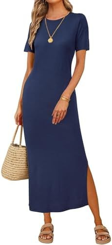 Arach&Cloz Women's Wool Blend Lightweight Spring Casual T Shirts Maxi Dress 2026 | Amazon (US)