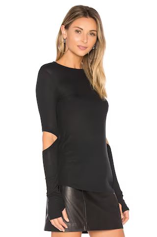 Michael Lauren Solomon Elbow Cut Out Tee in Caviar from Revolve.com | Revolve Clothing (Global)