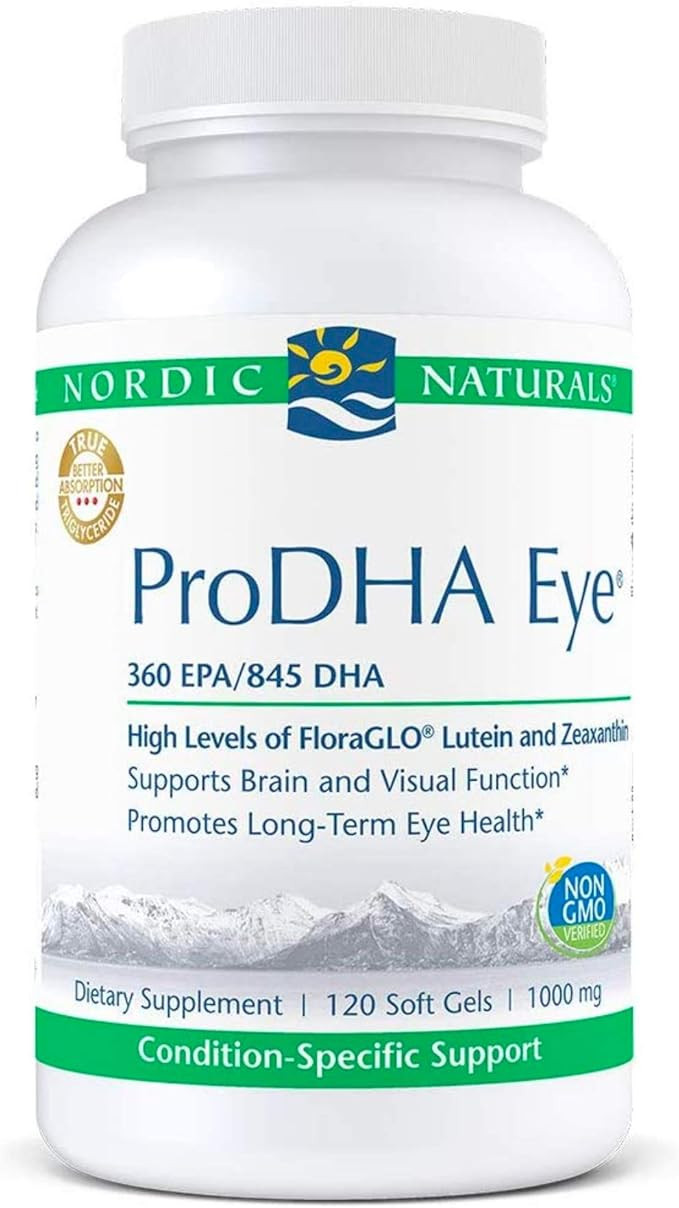 Nordic Naturals ProDHA Eye - Fish Oil, 360 mg EPA, 845 mg DHA, 20 mg FloraGLO Lutein, 4 mg Zeaxan... | Amazon (US)