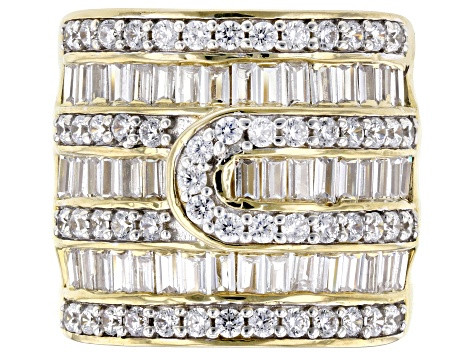White Cubic Zirconia 18k Yellow Gold Over Brass Ring 5.25ctw - BJB484B | JTV Jewelry