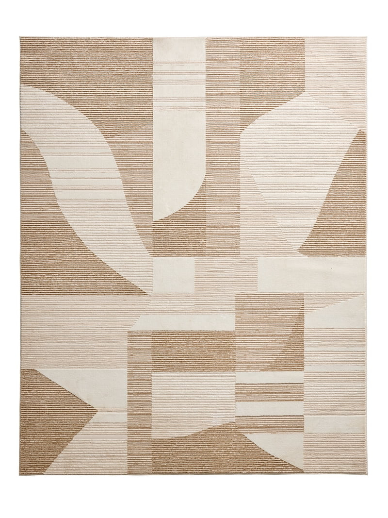Better Homes & Gardens Neutral Modern Shapes Abstract Indoor Area Rug, 7'10"x10' | Walmart (US)
