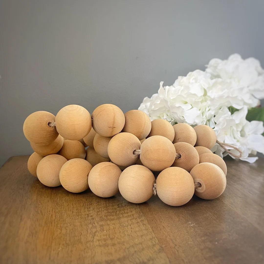 Wood Bead Garland XL 1.5 Chunky HUGE 38mm - Etsy | Etsy (US)