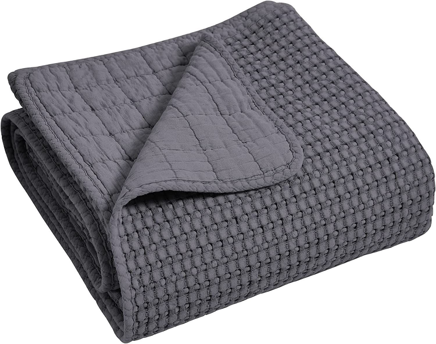 Levtex Home - Mills Waffle - King Bedspread Set - Charcoal Cotton Waffle - Bedspread Size (120 x ... | Amazon (US)