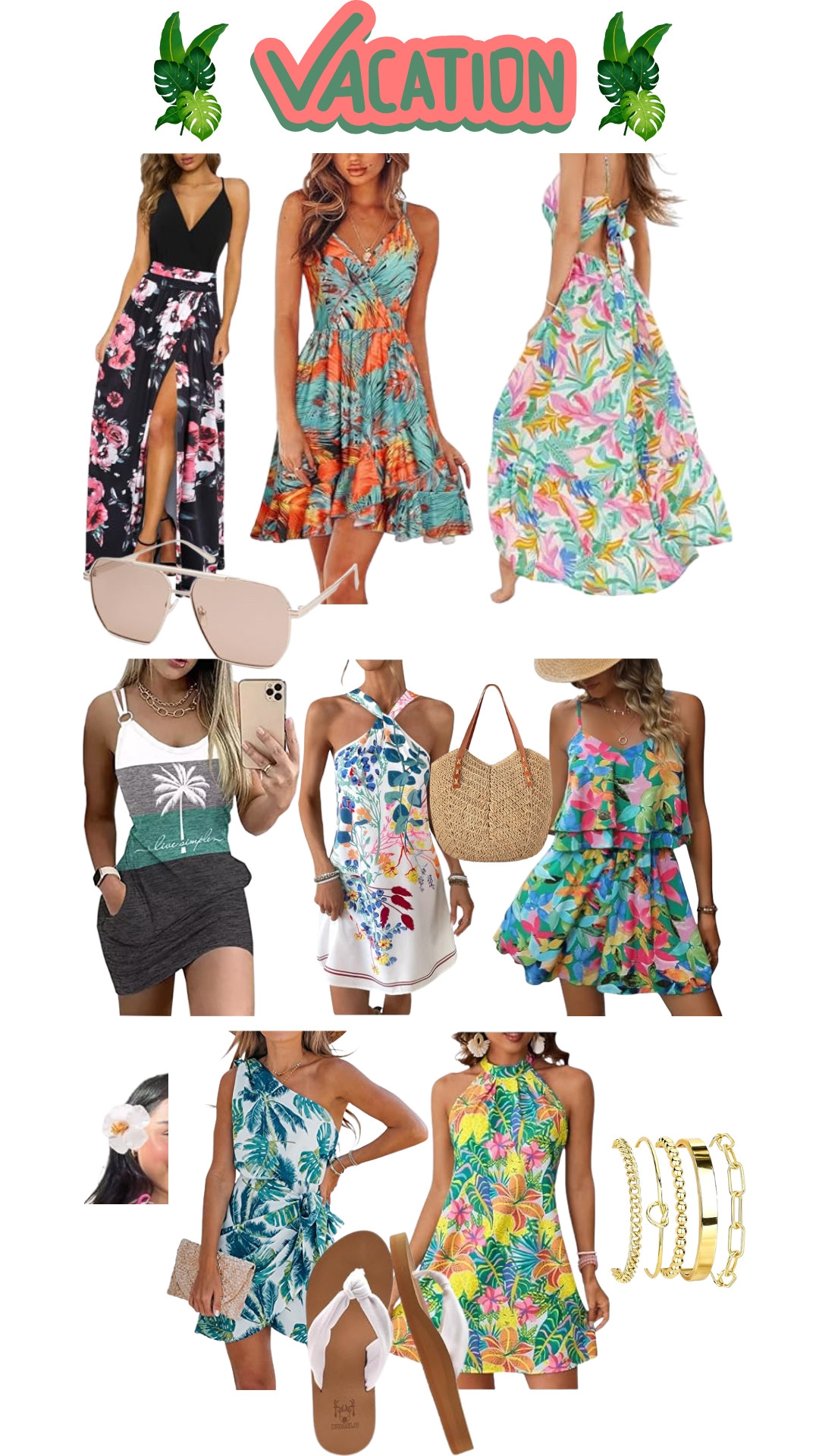 Get ready for your next vacation with these stunning dresses and accessories! #vacation #beachwear #summerdresses #amazon #amazonfinds #vacation 

 #LTKootd #LTKSeasonal #LTKWedding